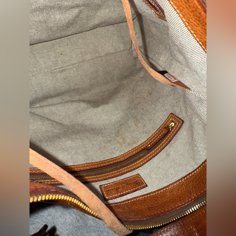 Dooney & Bourke Cognac Brown Florentine Leather Hobo Bag - Picture 7 of 12